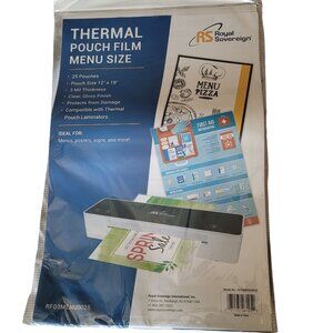 ROYAL SOVEREIGN Thermal Laminating (25) Pouches Menu Size 12" X 18"